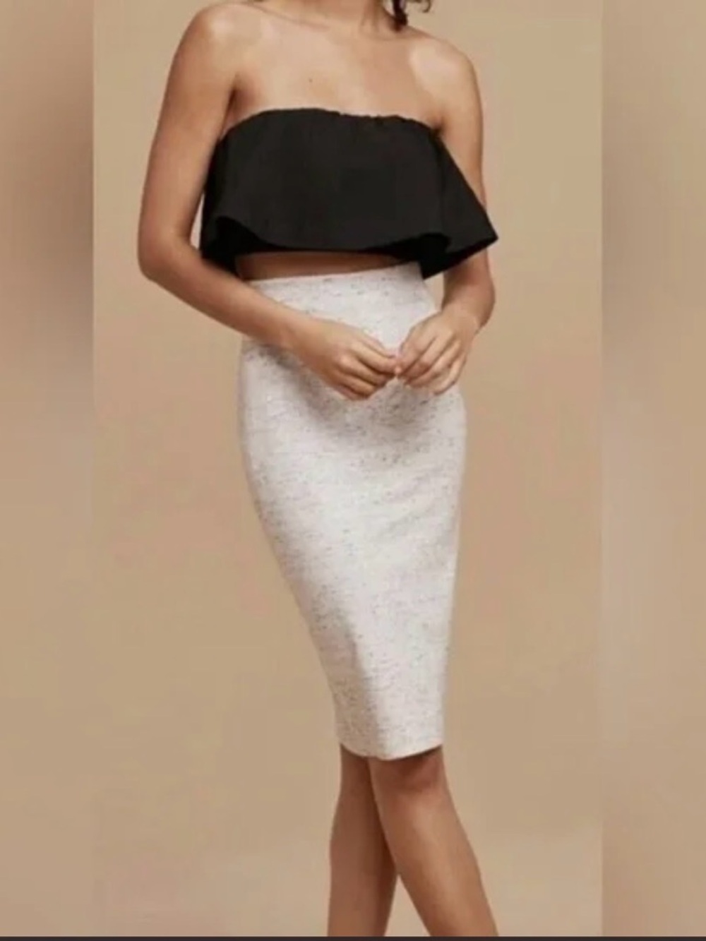 Aritzia x Wilfred Campagne Heathered Light Gray Pencil Skirt